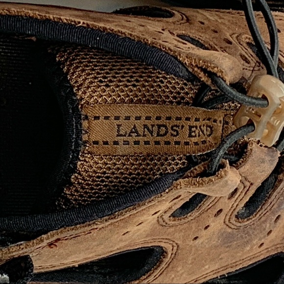 Lands End Leather Closed Toe Side Vents Grip Souls Hiking Sandals Brown size 8 - Picture 12 of 16